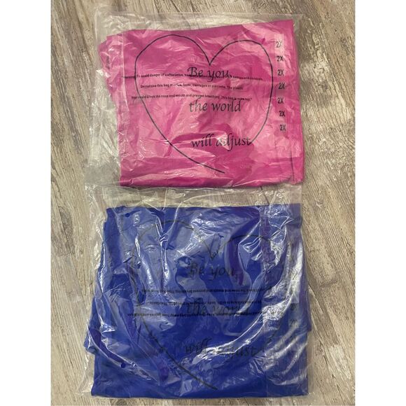 PSK Collective Pink & Blue Workout Athletic Shirts Set Of 2 Women’s Sz 2X - Picture 6 of 6